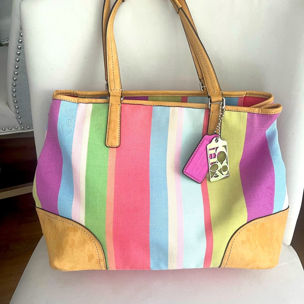 Coach Hampton Weekend Multi-colored Tote Bag
